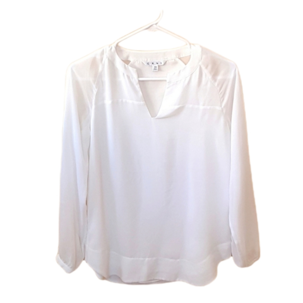CAbi Shear White blouse